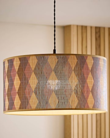 ValueLights Lori Large Diamond Print Bamboo Shade