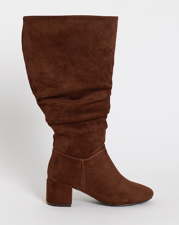 Rosie Heeled Knee High Slouch Boots - Extra Wide Fit (EEE) & Super Curvy Calf