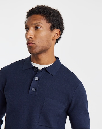 Slouch Knitted Long Sleeve Polo