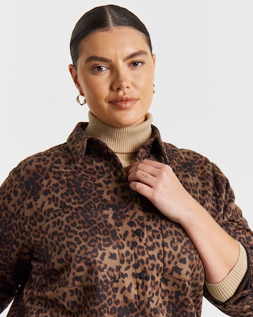 Simply Be Leopard Print Suedette Shirt