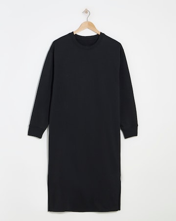 Black Midi Sweatshirt Dress