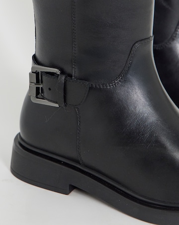 Britt Leather Flat Knee High Boots - Wide Fit (E) & Curvy Calf