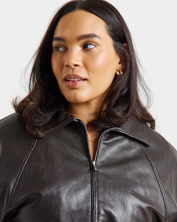 Chocolate Bubble Hem Faux Leather Jacket
