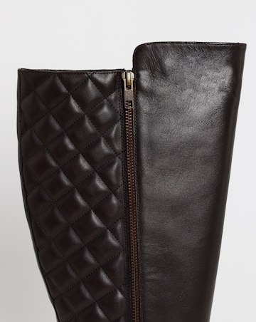 Michelle Leather Knee Riding Boots - Extra Wide Fit (EEE) & Super Curvy Calf