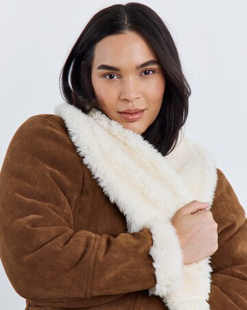 Simply Be Suedette Shawl Collar Aviator