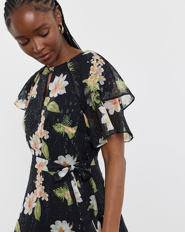 Joanna Hope Dobby Spot Tie Waist Maxi Dress