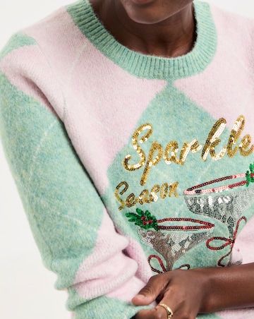 Sparkle Season Argyle Christmas Jumper