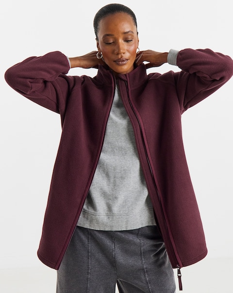 Fleece Longline Zip Through