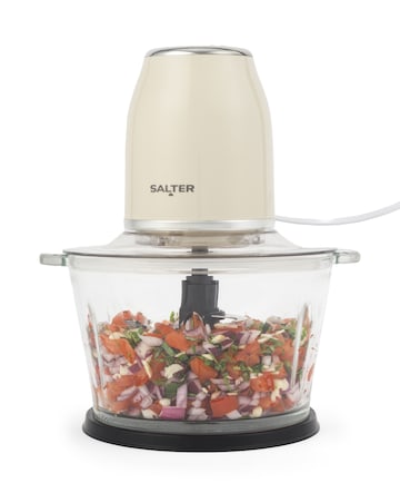 Salter Retro Glass Chopper - Cream