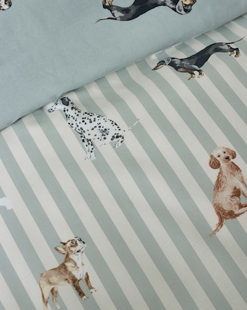 Catherine Lansfield Dog Stripe Duvet Cover Set