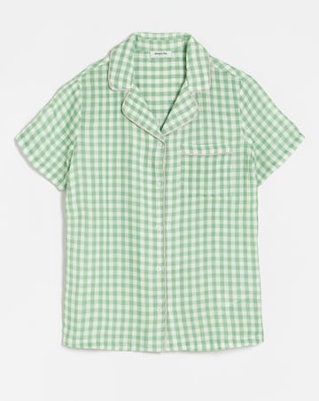 Gingham Soft Cotton Button Through Pyjama Short Set