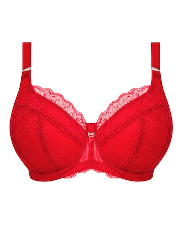 Elomi Brianna Padded Half Cup Wired Bra Red