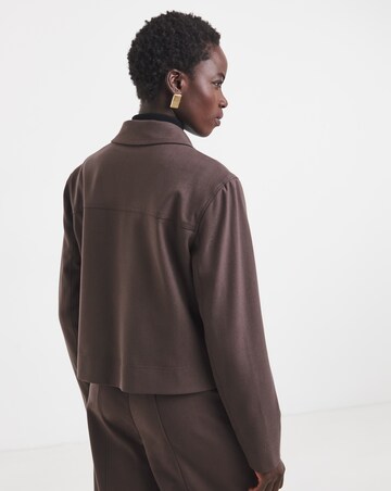 Zip Front Herringbone Jacket