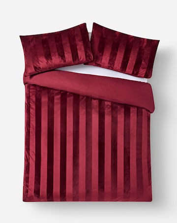 Embossed Velvet Stripe Duvet Cover Set