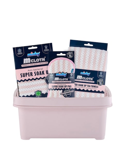 Minky Storage Caddy with Super Soak Up Cleaning Cloth Bundle