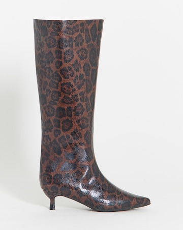 Simone Kitten Heel Straight Leg Boots - Wide Fit (E) & Curvy Calf