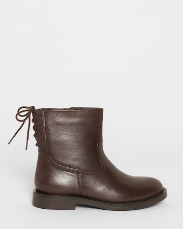 Jasmin Leather Flat Ankle Boots - Extra Wide Fit (EEE)