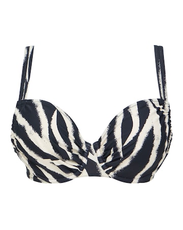 Underwired Zebra Print Bikini Top