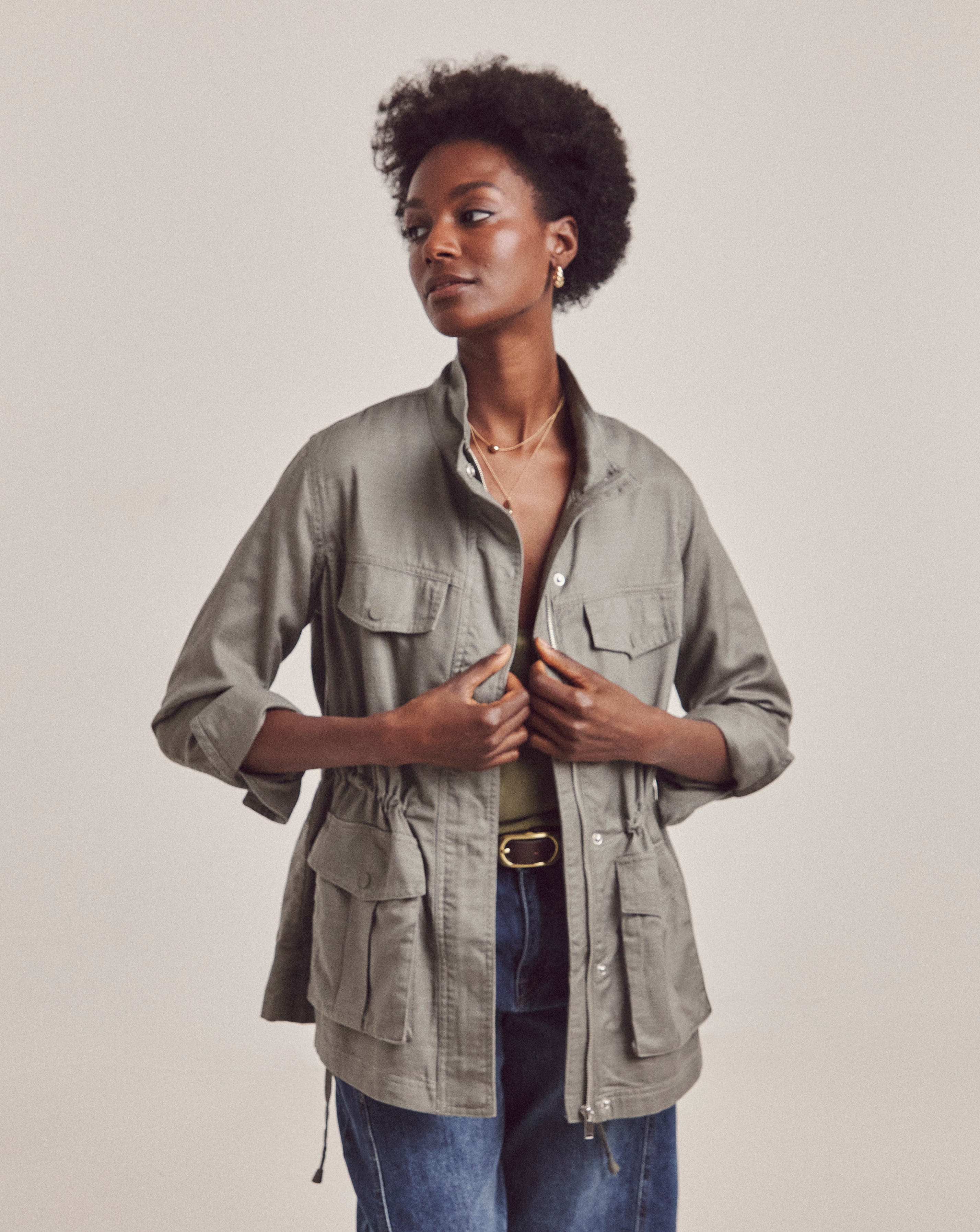 Anthology Khaki Washed Utility Jacket | Fashion World
