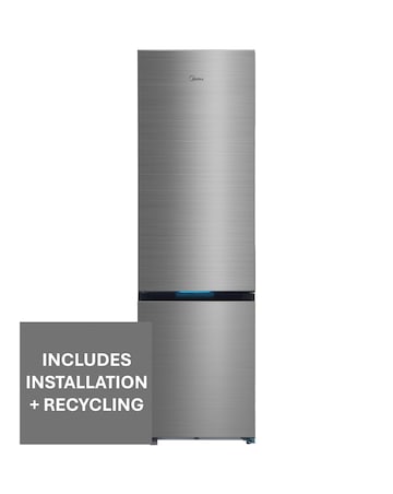 Midea Large Capacity Combi Fridge Freezer - Inox + Installation