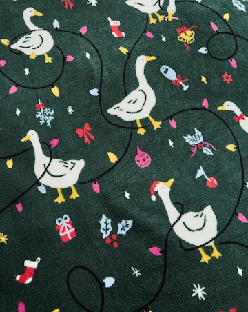Silly Christmas Goose Fleece Duvet Cover Set