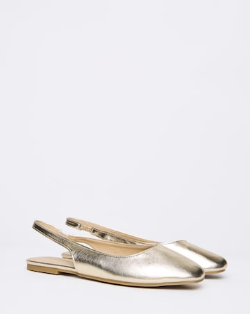 Gracious Square Toe Flat Slingback - Wide Fit (E)