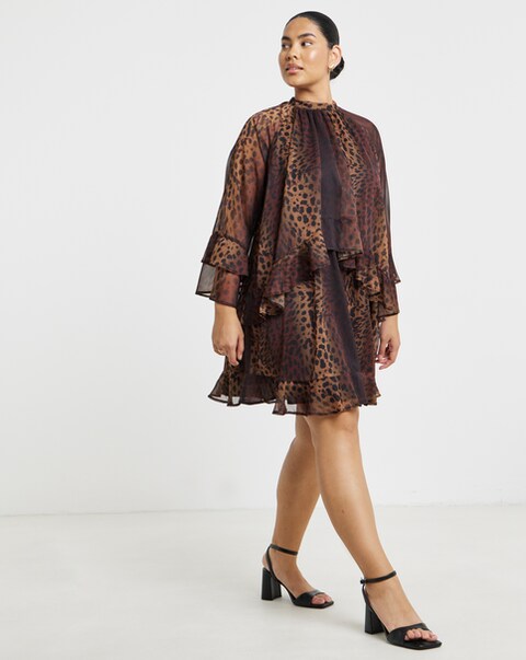 Simply Be Leopard Skater Dress
