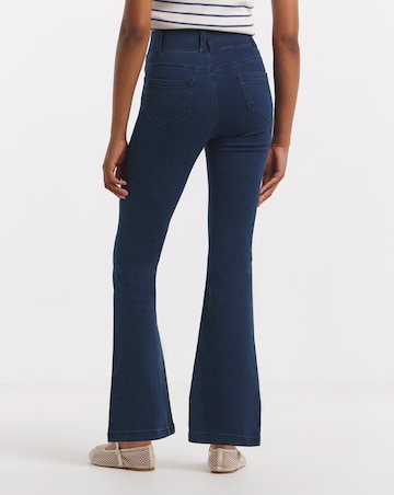 Simply Be Womens Stretch Flared Pull On Jeggings - Dark Blue