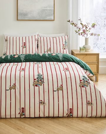 Christmas Hedgehog Cotton Blend Reversible Duvet Cover Set