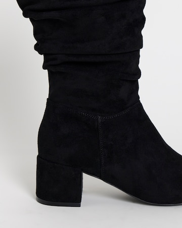 Rosie Heeled Knee High Slouch Boots - Extra Wide Fit (EEE) & Super Curvy Calf