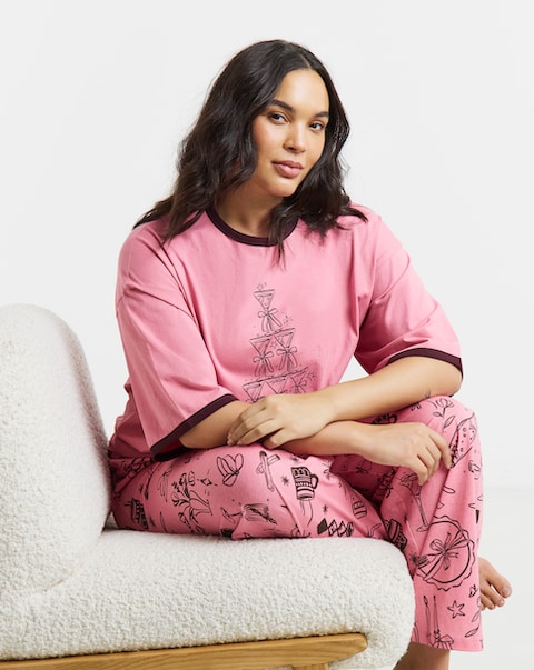 Pretty Secrets Cocktail Glass Pyjama Set