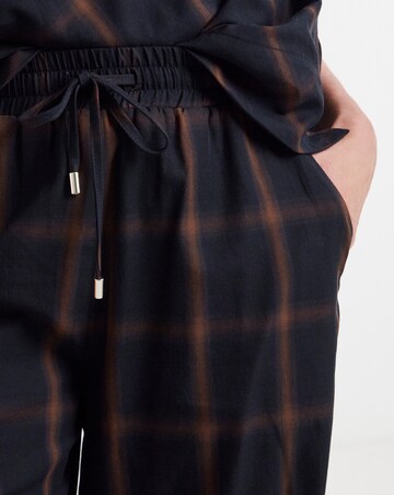 Navy Check Tie Waist Barrel Leg Trouser Co-ord