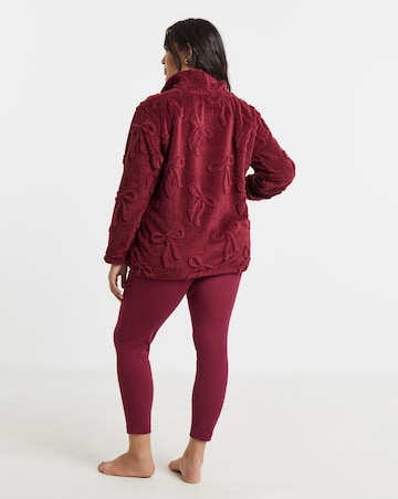 Pretty Secrets Bow Textured Fleece Half Zip Lounge Set