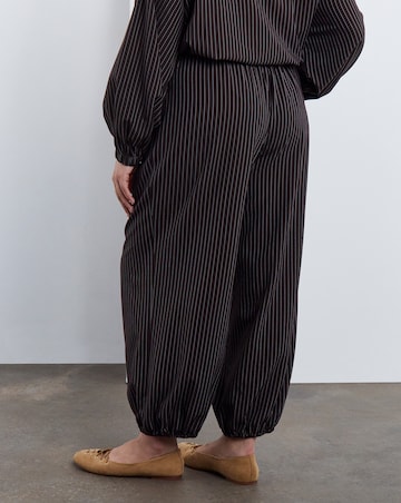 Simply Be Chocolate Pinstripe Balloon Trouser Co-ord