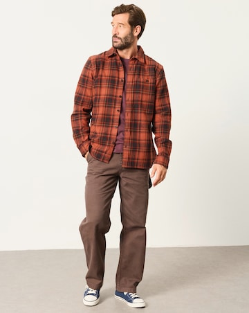 FatFace Long Sleeve Hagley Check Shirt - Orange