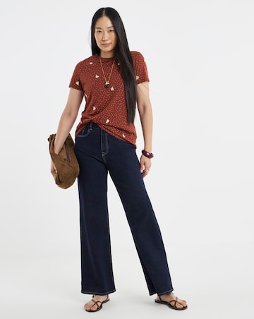 Chocolate Spot Embriodered Crew Neck T-Shirt