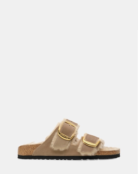 Birkenstock Arizona Big Buckle Shearling Leather Mule Sandals - Standard Fit