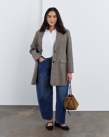 Simply Be Check Print Relaxed Blazer Coat