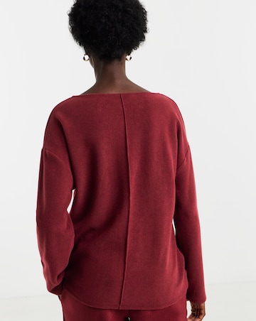 Red Cosy Seam Front Long Sleeve Top