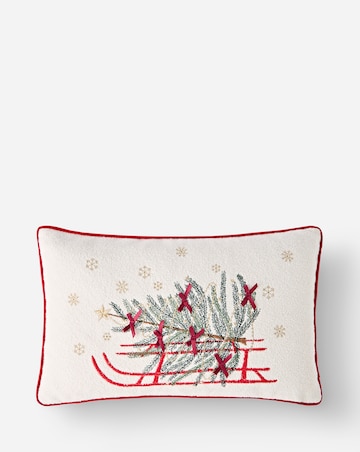 Christmas Tree Sled Chenille Cushion