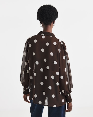 Printed Georgette Volume Sleeve Blouse