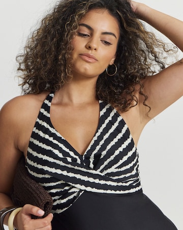Figleaves Tailor Twist Underwired Halter Tummy Control Swimsuit