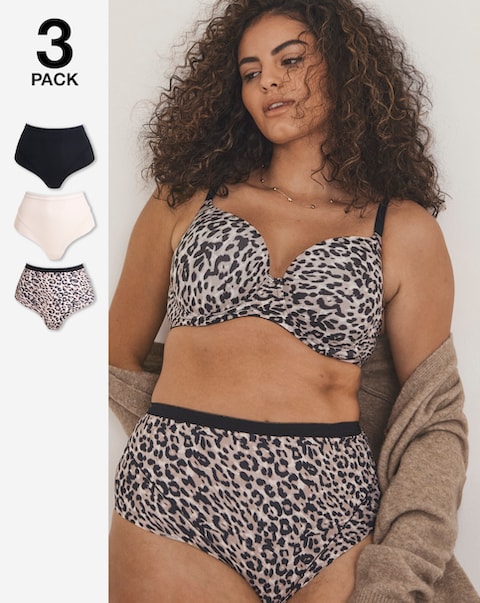 Pretty Secrets (3 Pack) Knickers Leopard Mix