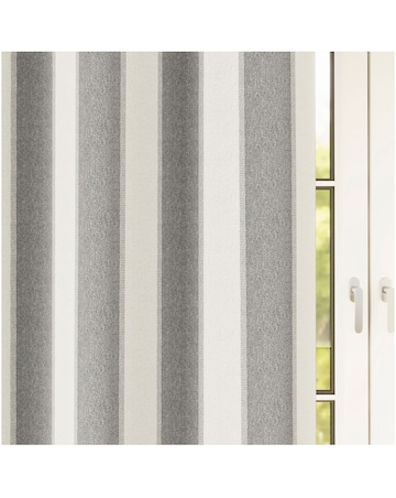 Henley 100% Blackout Woven Striped Eyelet Curtain