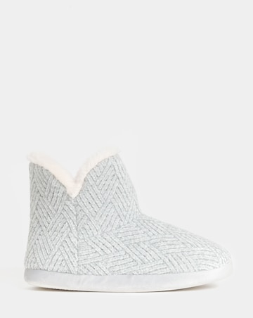 Laurel Knitted Bootie Slippers - Extra Wide Fit (EEE)