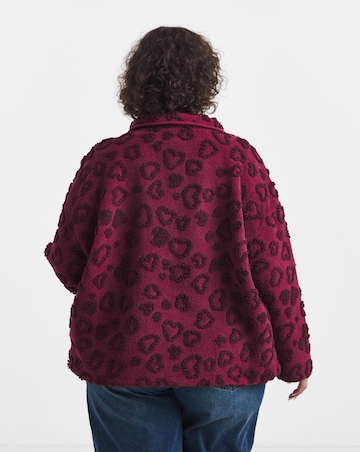 Simply Be Red And Pink Heart Leopard Fleece