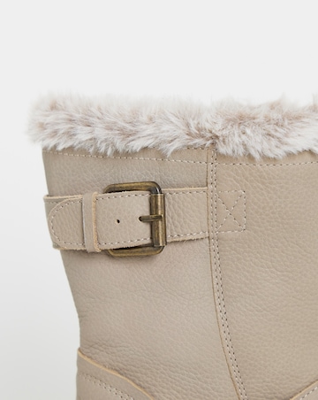 Dorinda Leather Faux Fur Ankle Boots - Extra Wide Fit (EEE)
