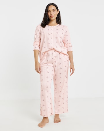 Pretty Secrets Bow Print Pointelle Rib Pyjama Set