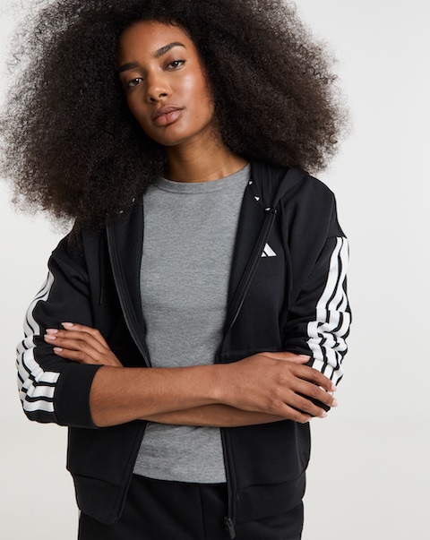 adidas Essentials 3 Stripes Fleece Hoodie