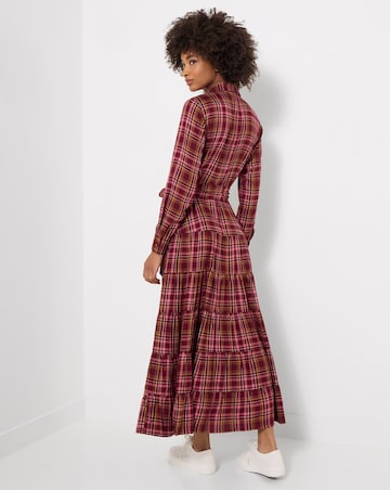 Joe Browns Willow Check Button Through Maxi Dress